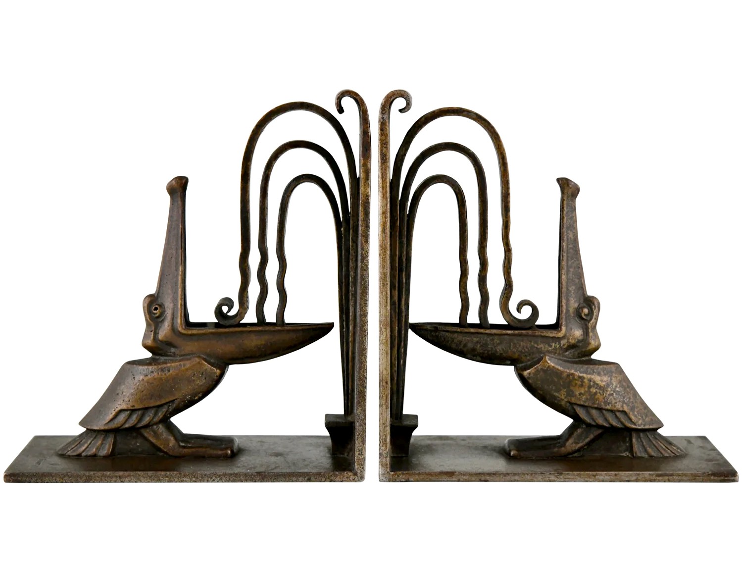 Wrought Iron Pelican Bookends